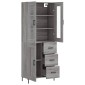 vidaXL Ντουλάπι Γκρι Sonoma 69,5 x 34 x 180 εκ. Επεξεργασμένο Ξύλο