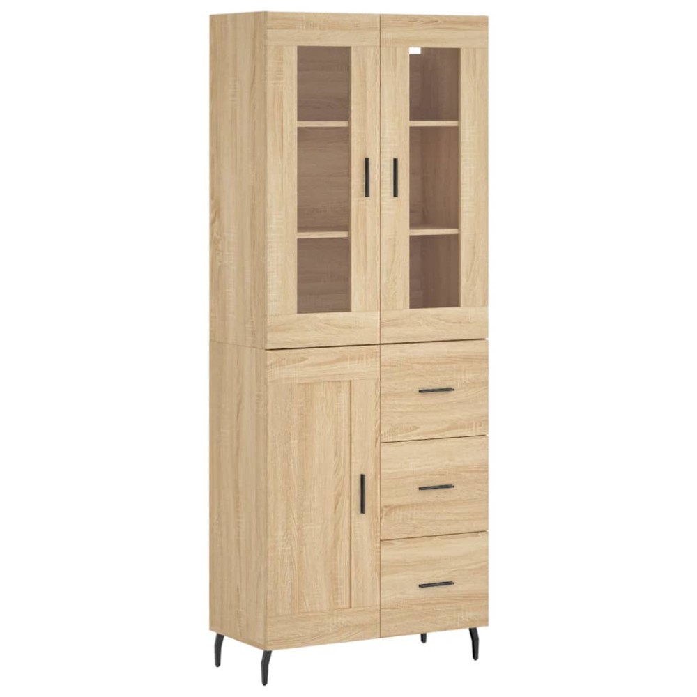vidaXL Ντουλάπι Sonoma δρυς 69,5 x 34 x 180 εκ. από Επεξεργασμένο Ξύλο