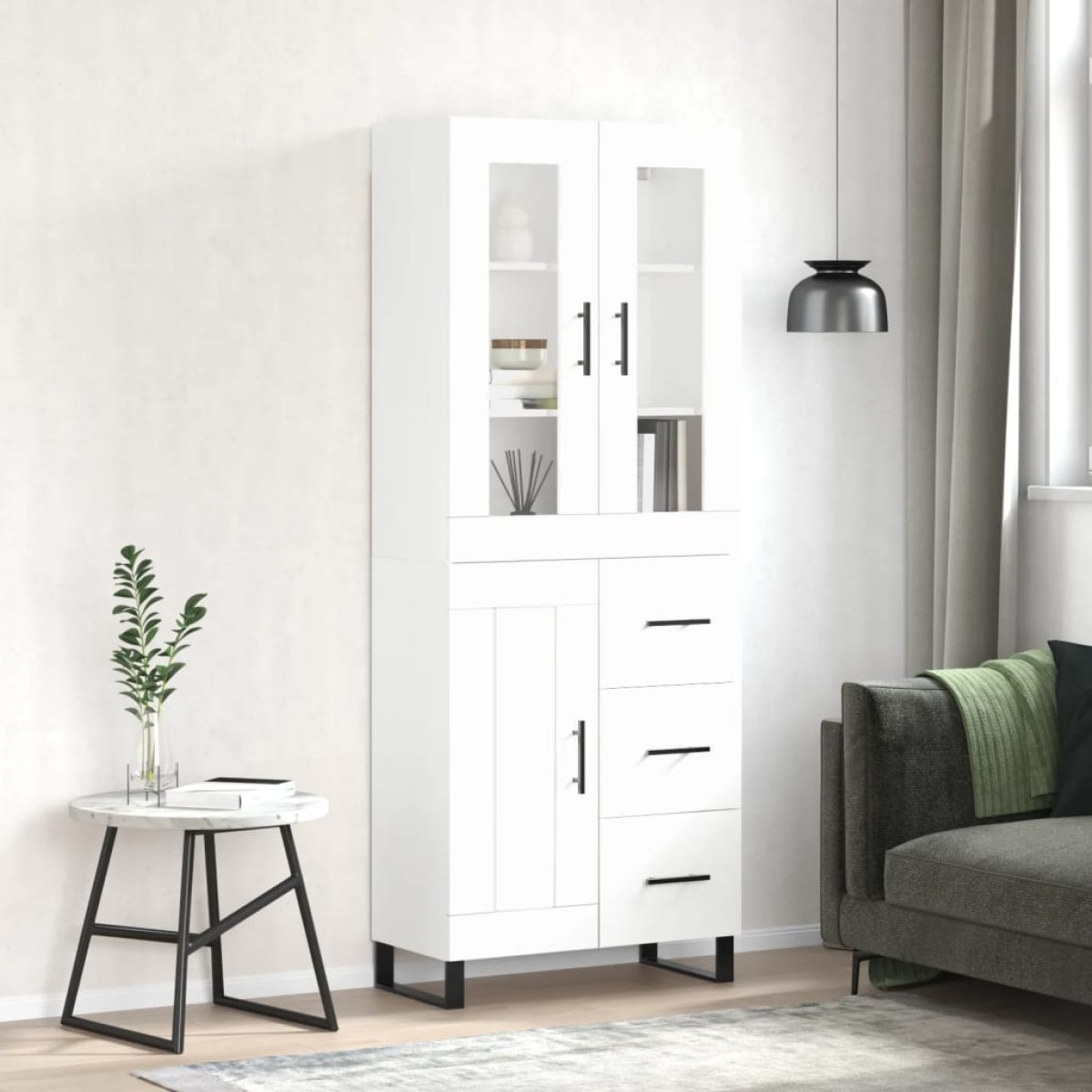 vidaXL Ντουλάπι Λευκό 69,5x34x180 εκ. από Επεξεργασμένο Ξύλο