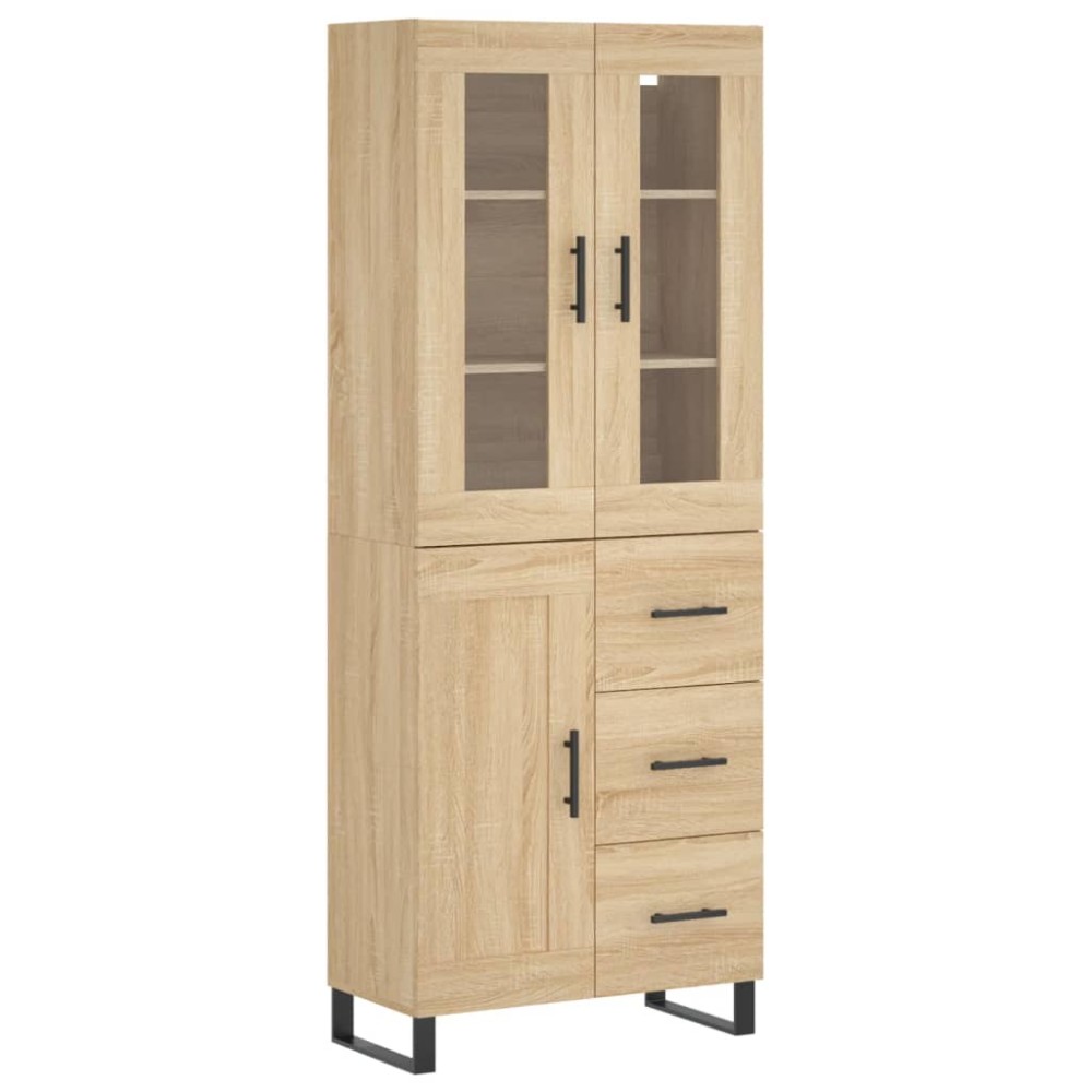 vidaXL Ντουλάπι Sonoma δρυς 69,5 x 34 x 180 εκ. από Επεξεργασμένο Ξύλο