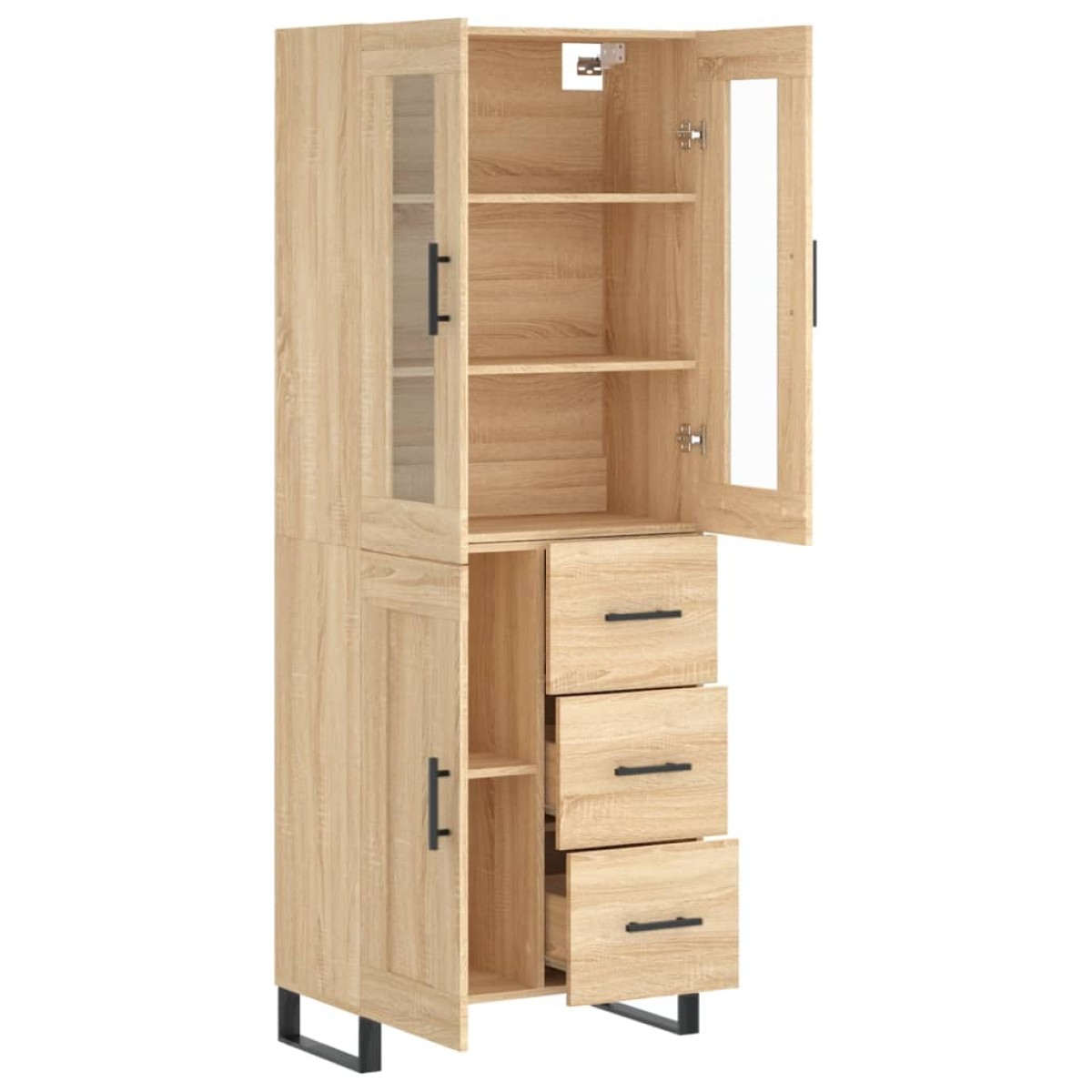 vidaXL Ντουλάπι Sonoma δρυς 69,5 x 34 x 180 εκ. από Επεξεργασμένο Ξύλο