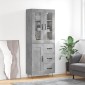 vidaXL Ντουλάπι Γκρι Σκυροδέματος 69,5x34x180 εκ. Επεξεργασμένο Ξύλο