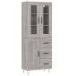 vidaXL Ντουλάπι Γκρι Sonoma 69,5 x 34 x 180 εκ. Επεξεργασμένο Ξύλο