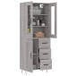vidaXL Ντουλάπι Γκρι Sonoma 69,5 x 34 x 180 εκ. Επεξεργασμένο Ξύλο
