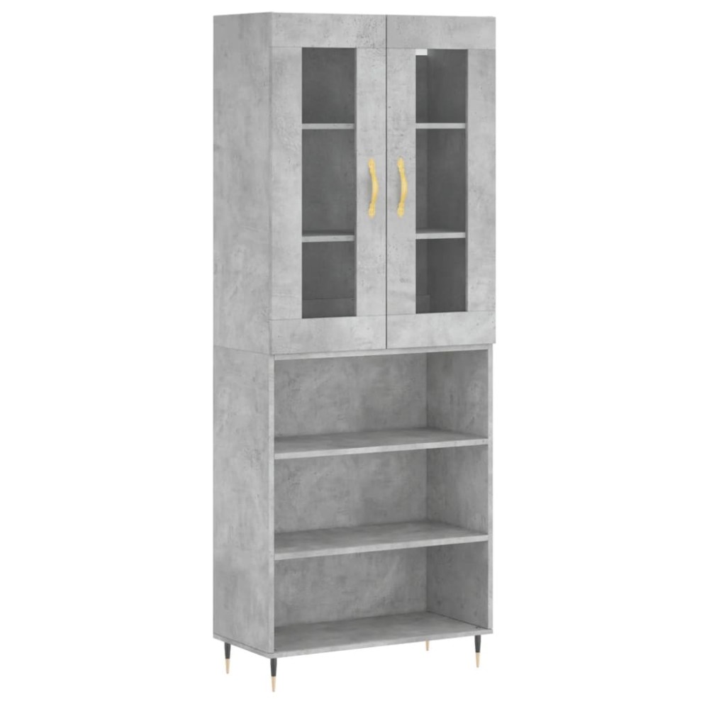 vidaXL Ντουλάπι Γκρι Σκυροδέματος 69,5x34x180 εκ. Επεξεργασμένο Ξύλο