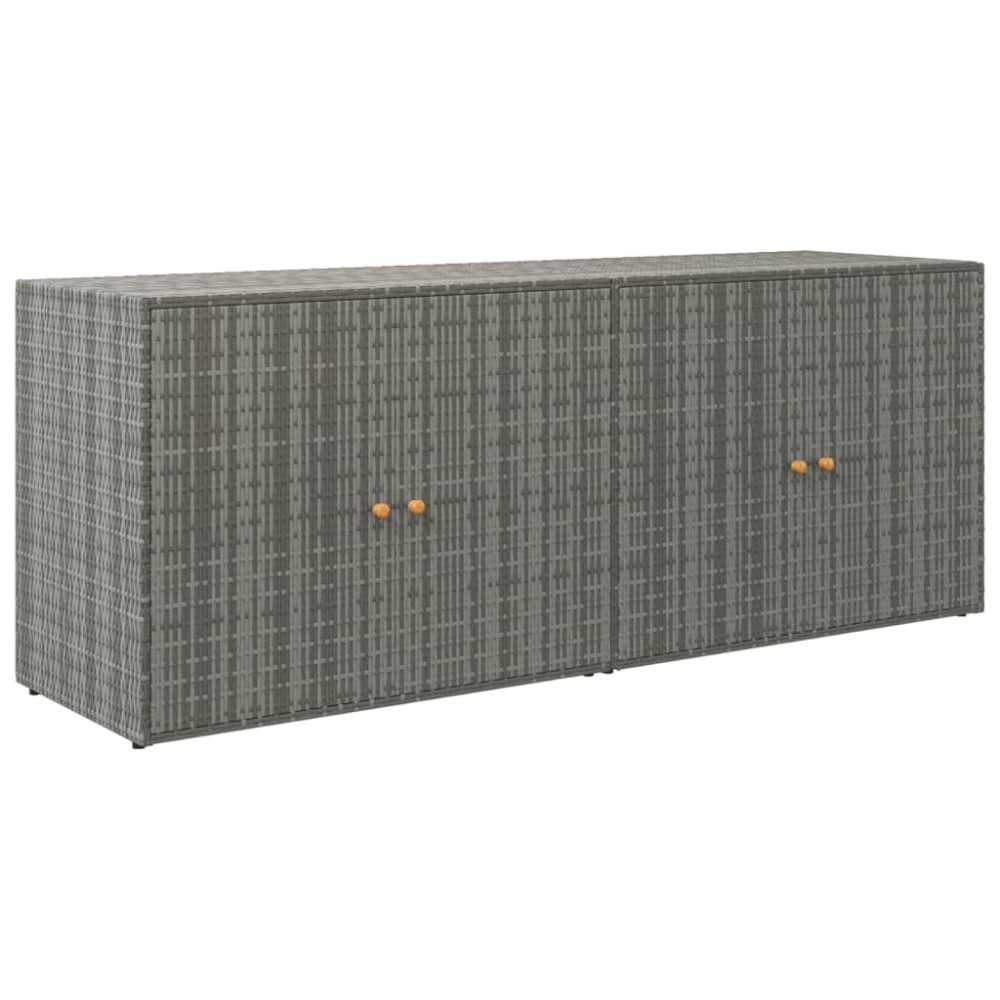 vidaXL Ντουλάπι Αποθήκευσης Κήπου Γκρι 198x55,5x80 εκ. Συνθετικό Ρατάν
