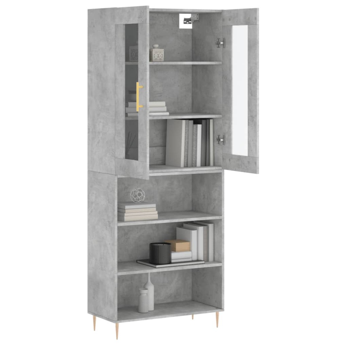 vidaXL Ντουλάπι Γκρι Σκυροδέματος 69,5x34x180 εκ. Επεξεργασμένο Ξύλο