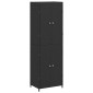 vidaXL Ντουλάπι Αποθήκευσης Κήπου Μαύρο 59x40x180 εκ. από Συνθ. Ρατάν