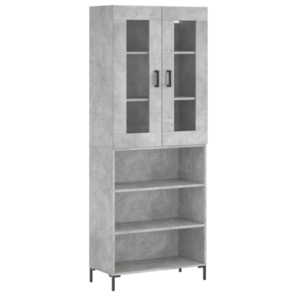 vidaXL Ντουλάπι Γκρι Σκυροδέματος 69,5x34x180 εκ. Επεξεργασμένο Ξύλο