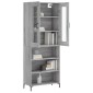 vidaXL Ντουλάπι Γκρι Sonoma 69,5 x 34 x 180 εκ. Επεξεργασμένο Ξύλο
