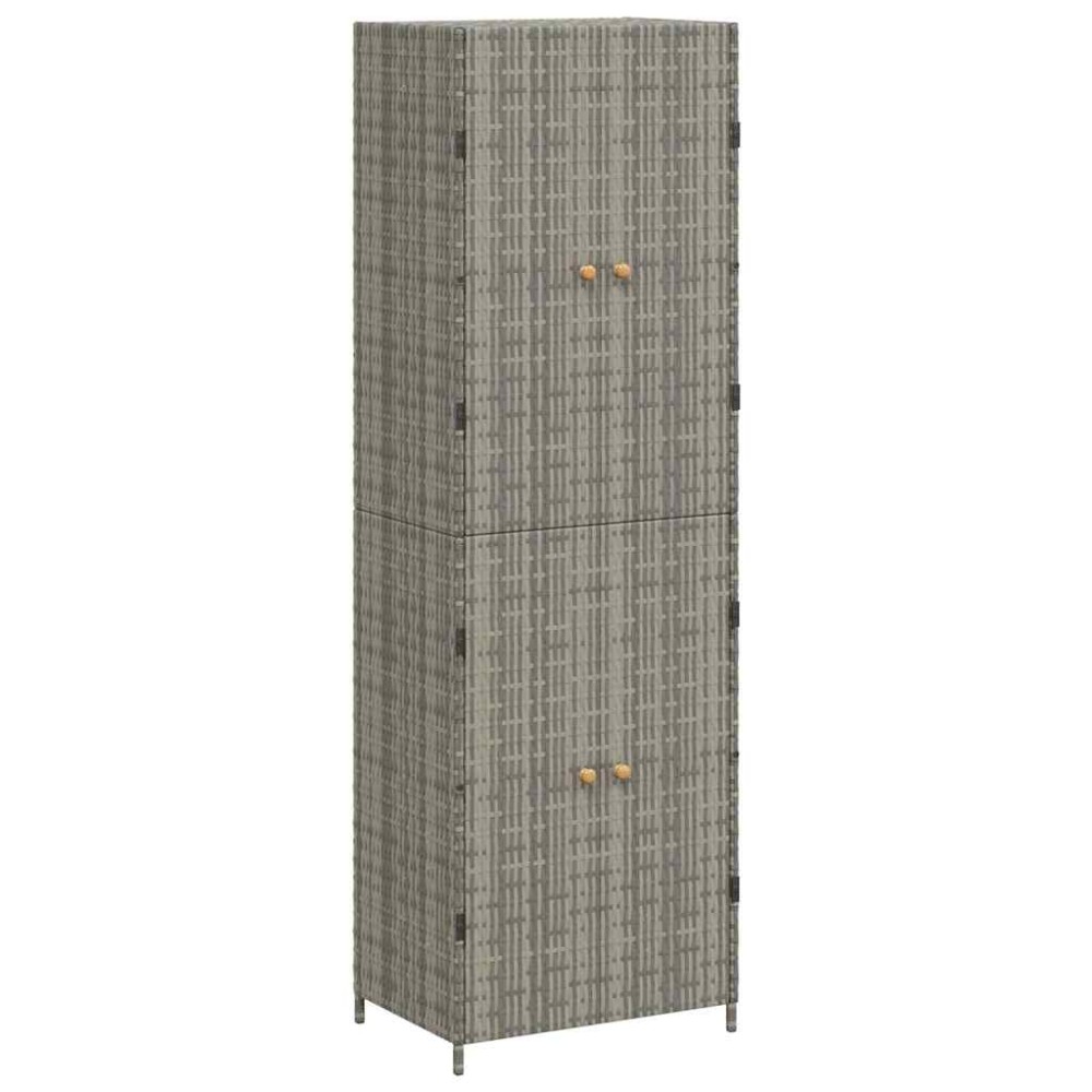 vidaXL Ντουλάπι Αποθήκευσης Κήπου Γκρι 59x40x180 εκ. από Συνθ. Ρατάν