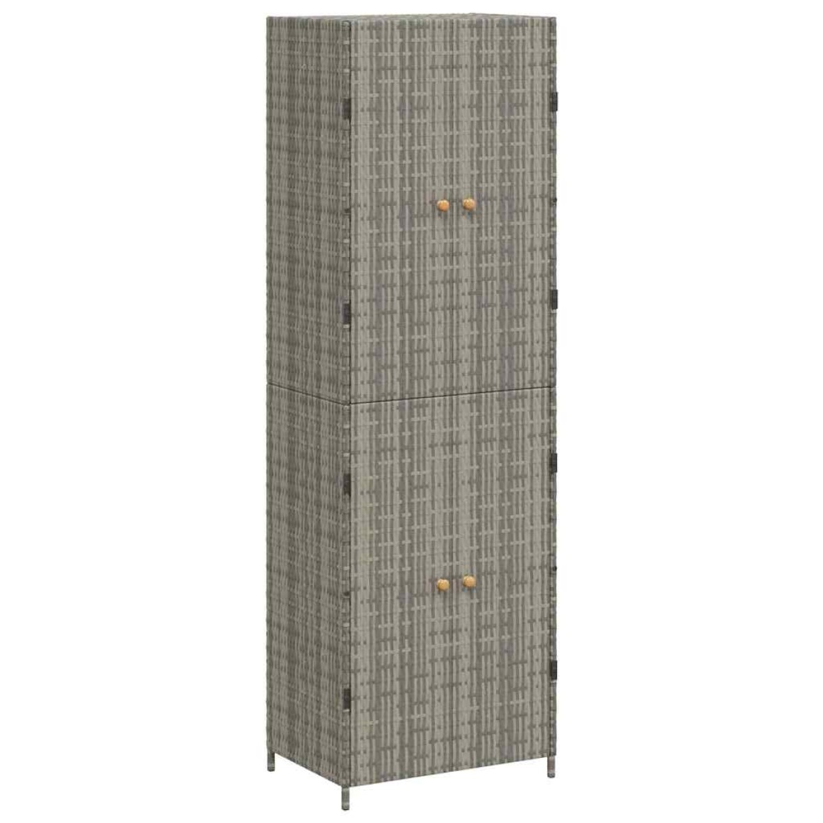 vidaXL Ντουλάπι Αποθήκευσης Κήπου Γκρι 59x40x180 εκ. από Συνθ. Ρατάν