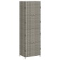 vidaXL Ντουλάπι Αποθήκευσης Κήπου Γκρι 59x40x180 εκ. από Συνθ. Ρατάν