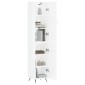 vidaXL Ντουλάπι Γυαλ. Λευκό 34,5 x 34 x 180 εκ. από Επεξεργασμένο Ξύλο