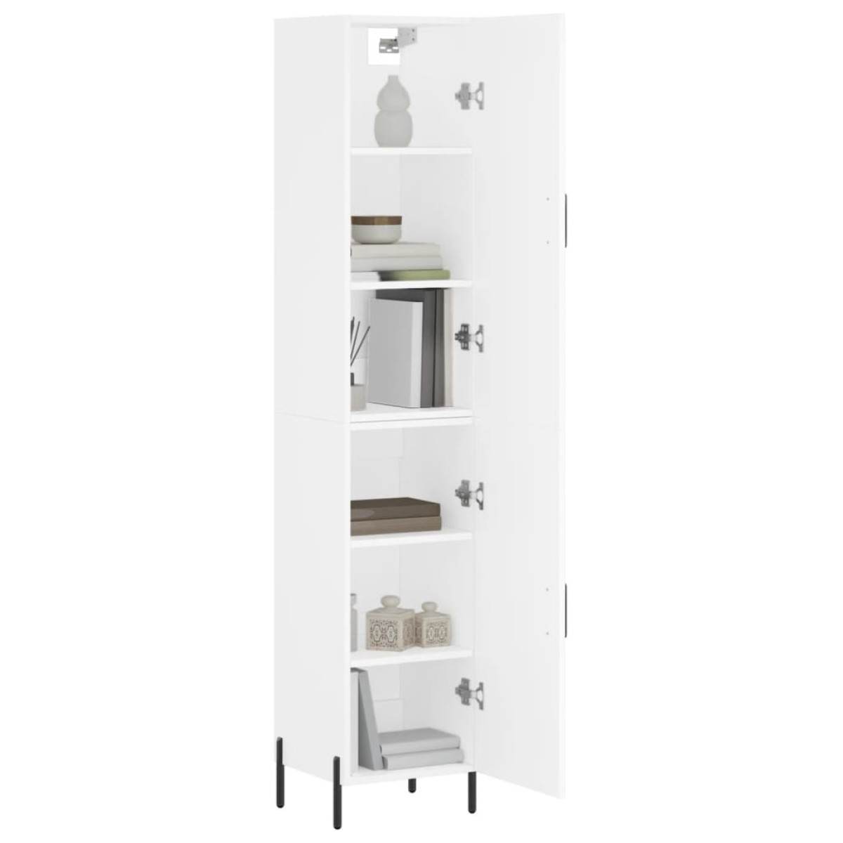 vidaXL Ντουλάπι Λευκός 34,5 x 34 x 180 εκ. από Επεξεργασμένο Ξύλο