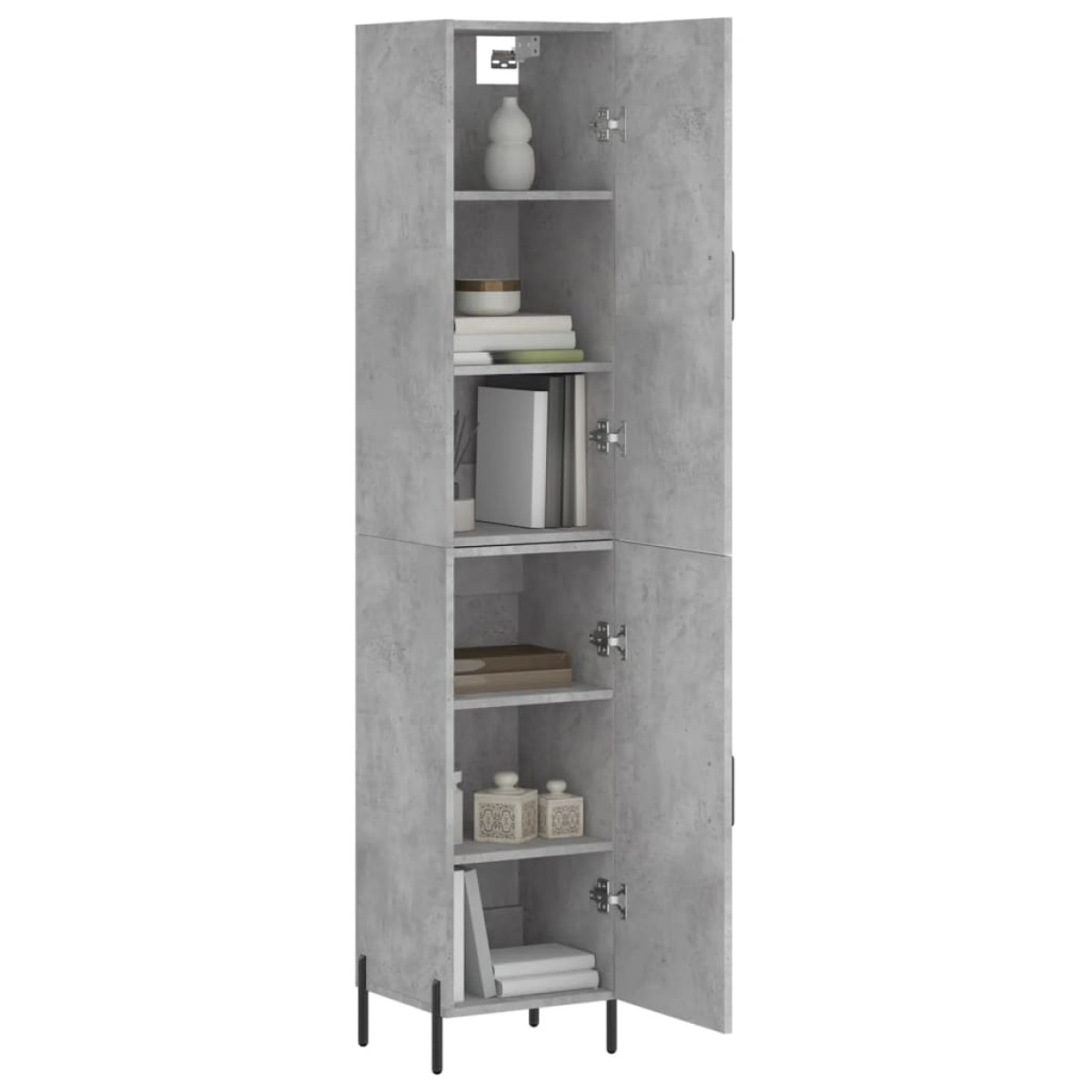 vidaXL Ντουλάπι Γκρι Σκυροδέματος 34,5x34x180 εκ. Επεξεργασμένο Ξύλο