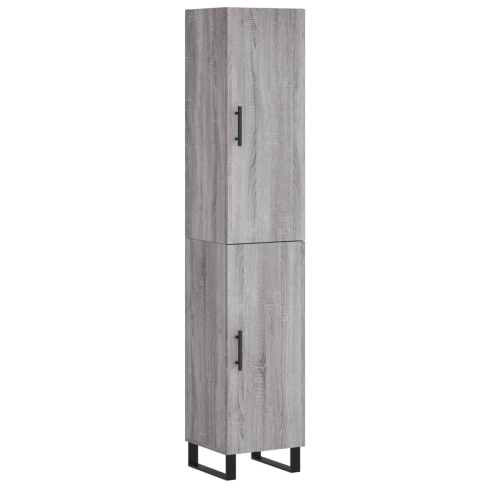 vidaXL Μπουφές Sonoma Γκρι 34,5 x 34 x 180 εκ. από Επεξεργασμένο Ξύλο