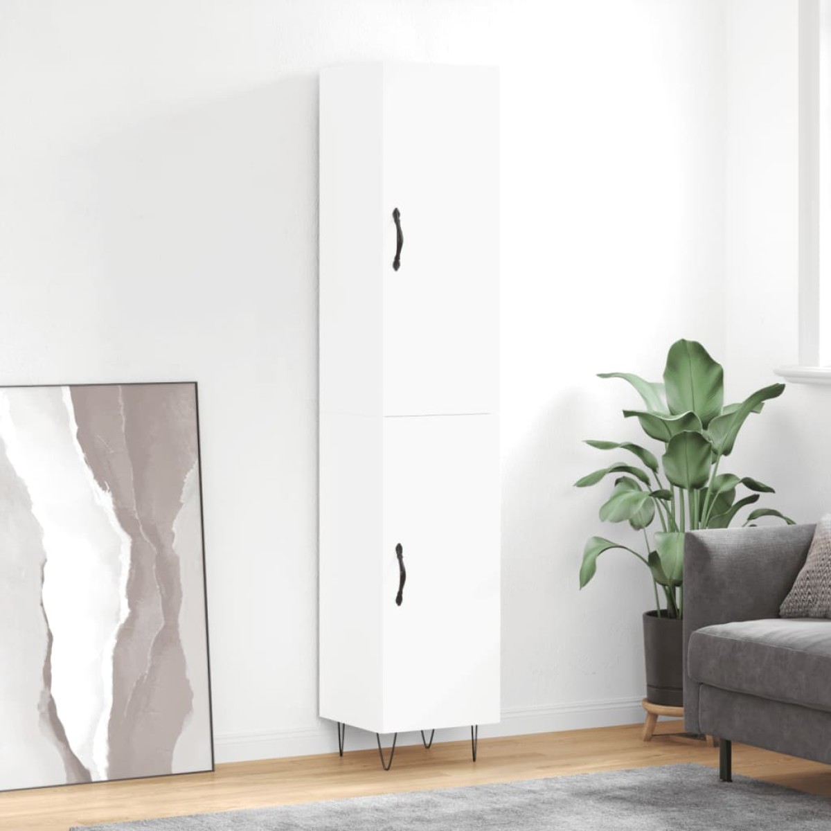 vidaXL Ντουλάπι Λευκός 34,5 x 34 x 180 εκ. από Επεξεργασμένο Ξύλο