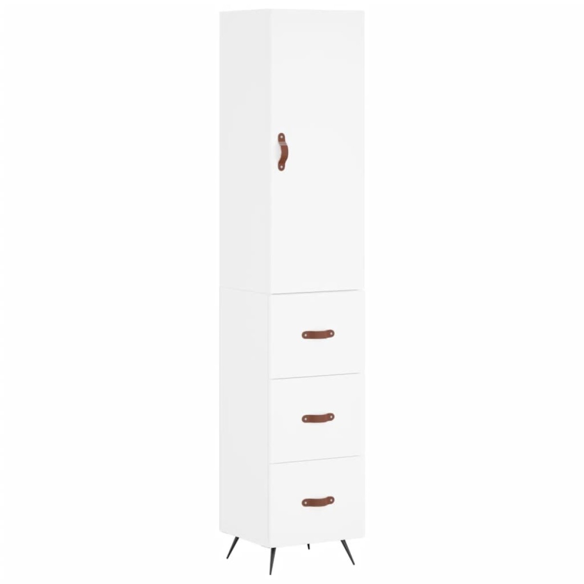 vidaXL Ντουλάπι Λευκός 34,5 x 34 x 180 εκ. από Επεξεργασμένο Ξύλο