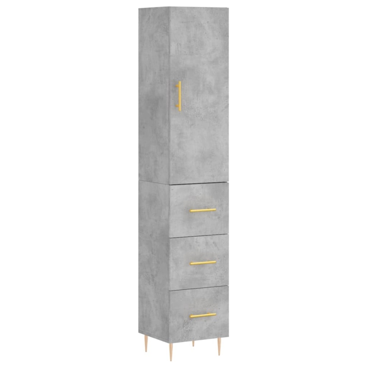 vidaXL Ντουλάπι Γκρι Σκυροδέματος 34,5x34x180 εκ. Επεξεργασμένο Ξύλο