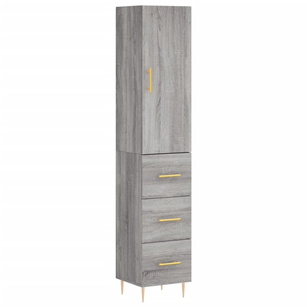 vidaXL Μπουφές Sonoma Γκρι 34,5 x 34 x 180 εκ. από Επεξεργασμένο Ξύλο