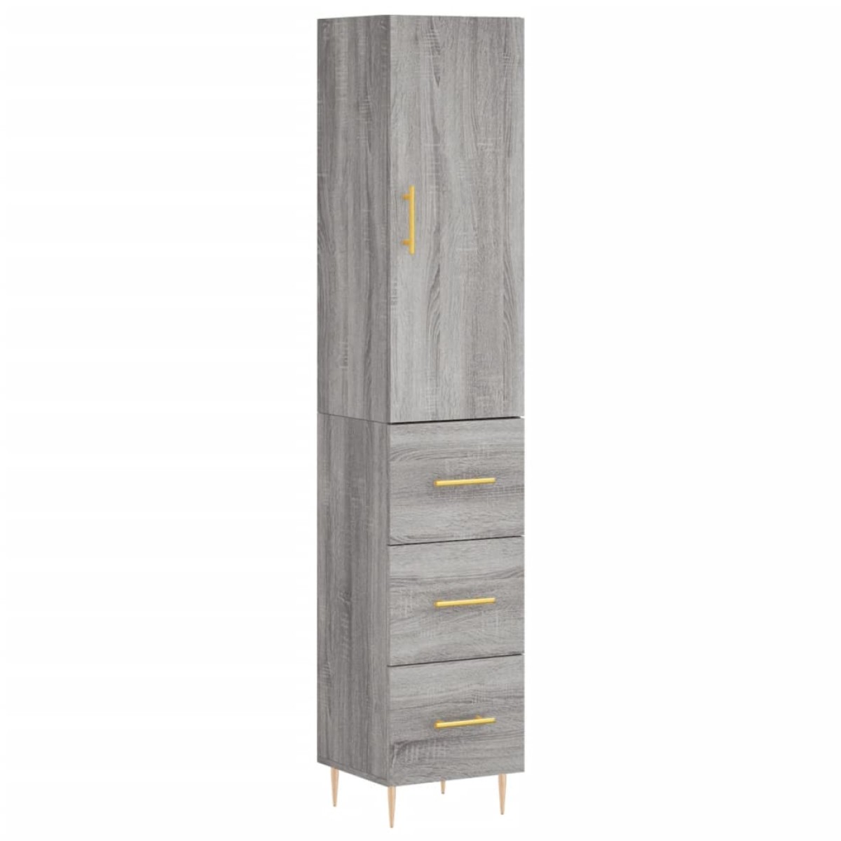 vidaXL Μπουφές Sonoma Γκρι 34,5 x 34 x 180 εκ. από Επεξεργασμένο Ξύλο
