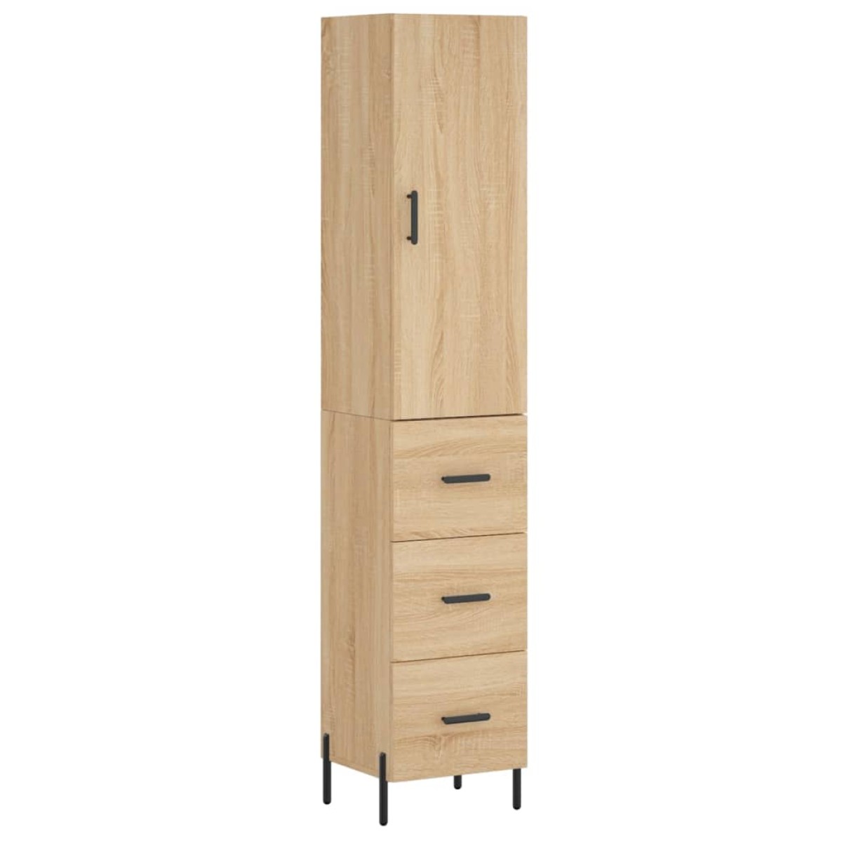 vidaXL Μπουφές Sonoma δρυς 34,5 x 34 x 180 εκ. από Επεξεργασμένο Ξύλο