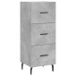 vidaXL Ντουλάπι Γκρι Σκυροδέματος 34,5x34x180 εκ. Επεξεργασμένο Ξύλο