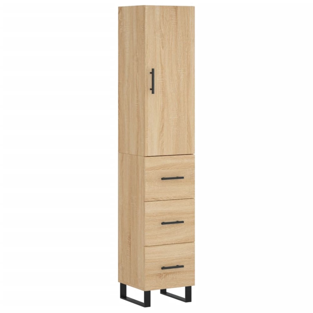 vidaXL Μπουφές Sonoma δρυς 34,5 x 34 x 180 εκ. από Επεξεργασμένο Ξύλο