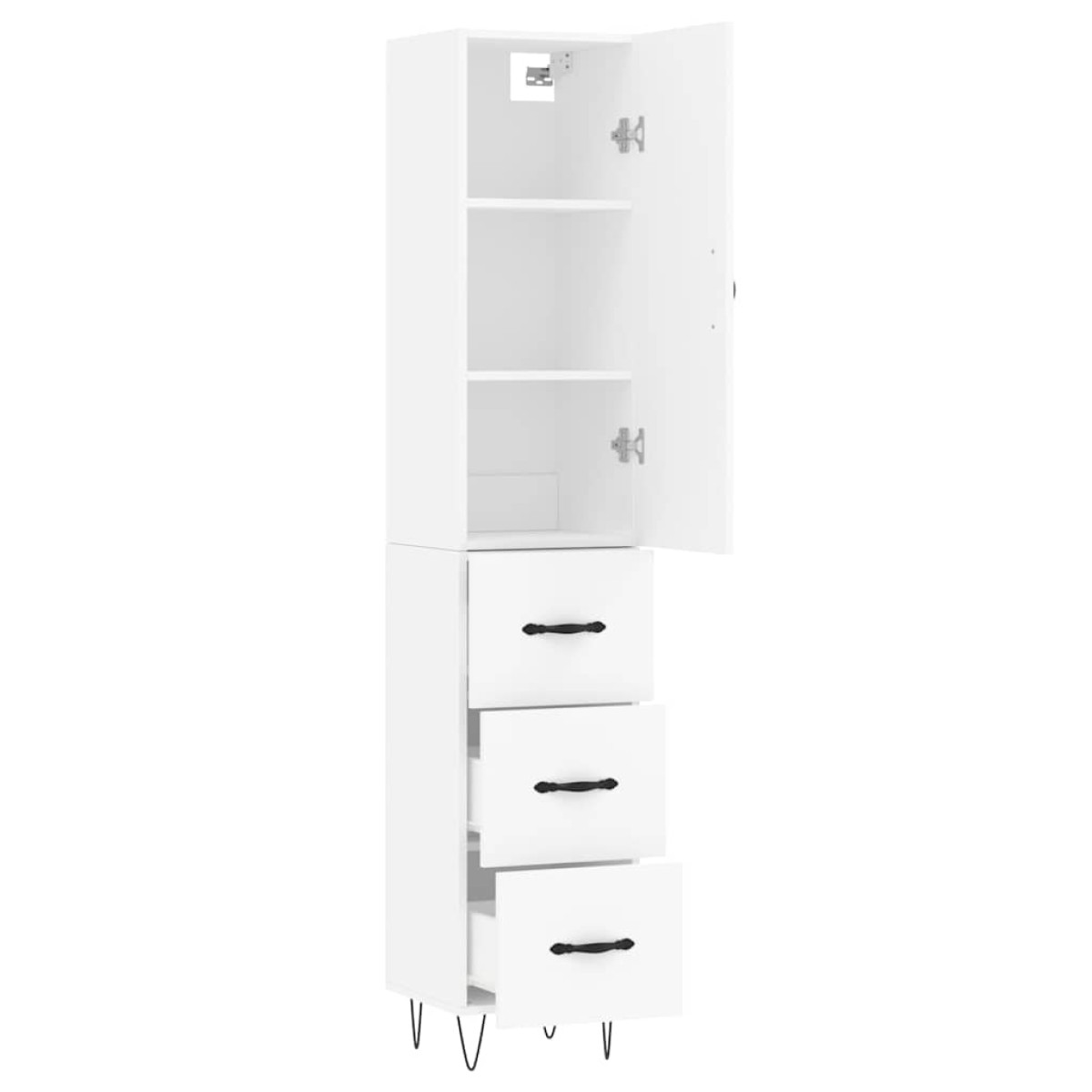 vidaXL Ντουλάπι Λευκός 34,5 x 34 x 180 εκ. από Επεξεργασμένο Ξύλο