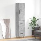 vidaXL Ντουλάπι Γκρι Σκυροδέματος 34,5x34x180 εκ. Επεξεργασμένο Ξύλο
