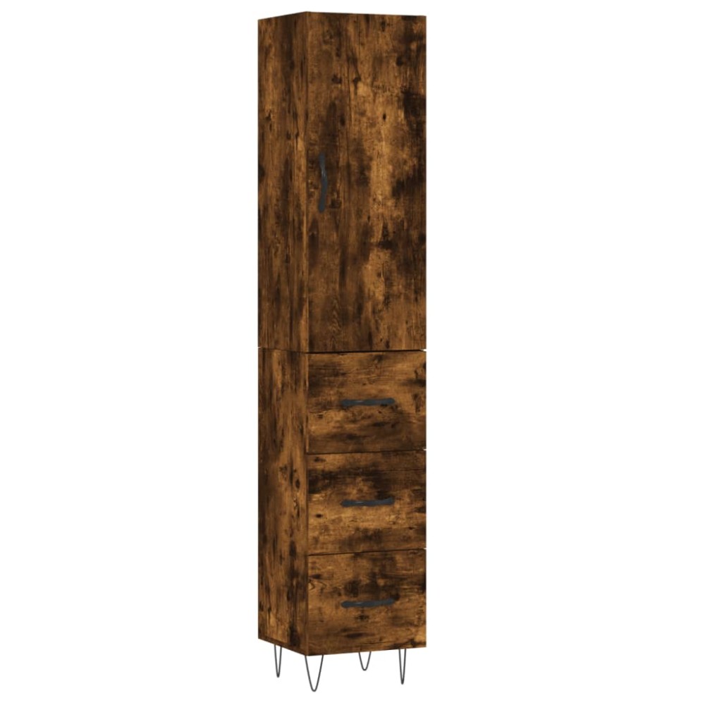 vidaXL Ντουλάπι Καπνιστή δρυς 34,5x34x180 εκ. από Επεξεργασμένο Ξύλο