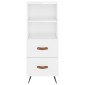 vidaXL Ντουλάπι Γυαλ. Λευκό 34,5 x 34 x 180 εκ. από Επεξεργασμένο Ξύλο