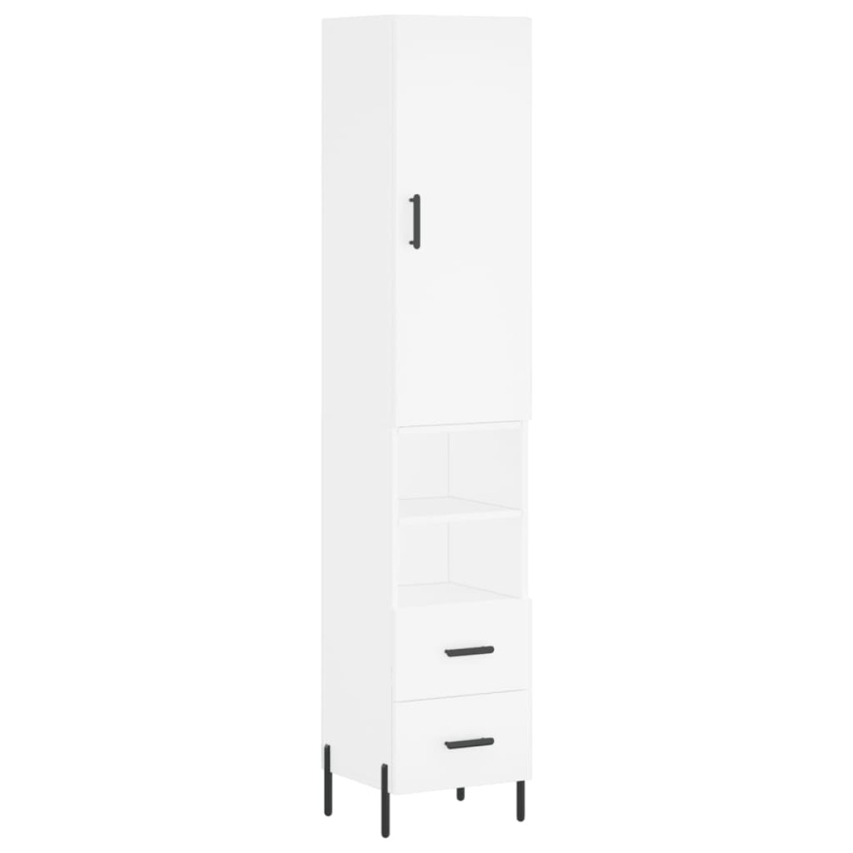 vidaXL Ντουλάπι Λευκός 34,5 x 34 x 180 εκ. από Επεξεργασμένο Ξύλο