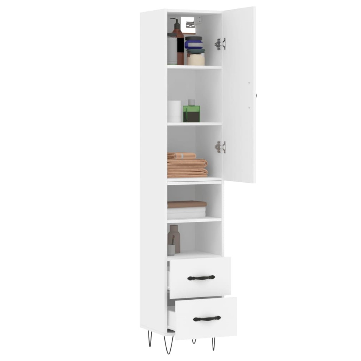 vidaXL Ντουλάπι Λευκός 34,5 x 34 x 180 εκ. από Επεξεργασμένο Ξύλο