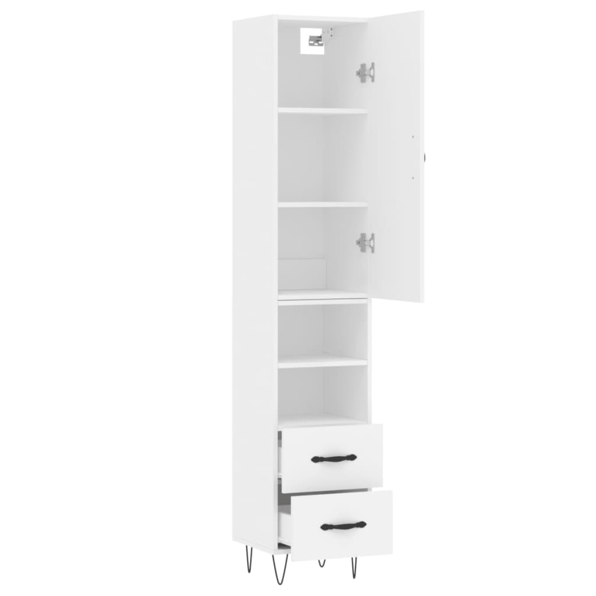 vidaXL Ντουλάπι Λευκός 34,5 x 34 x 180 εκ. από Επεξεργασμένο Ξύλο
