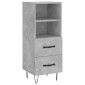 vidaXL Ντουλάπι Γκρι Σκυροδέματος 34,5x34x180 εκ. Επεξεργασμένο Ξύλο