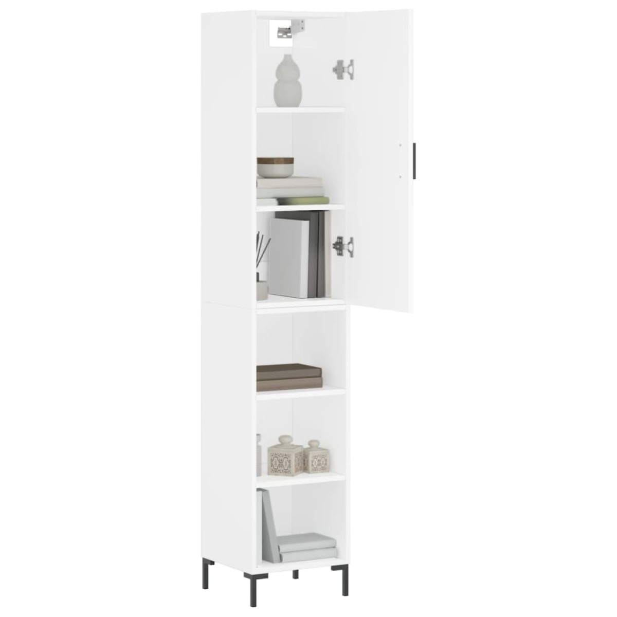 vidaXL Ντουλάπι Λευκός 34,5 x 34 x 180 εκ. από Επεξεργασμένο Ξύλο