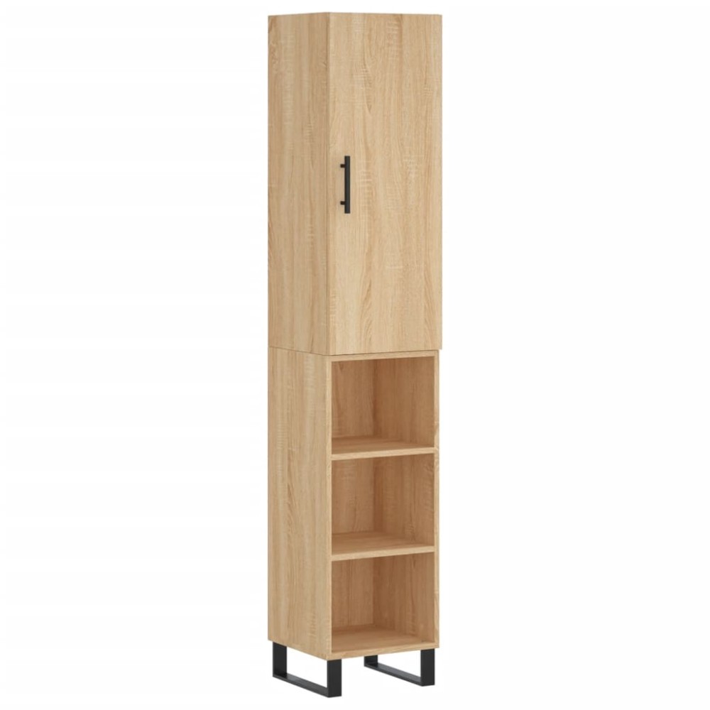 vidaXL Μπουφές Sonoma δρυς 34,5 x 34 x 180 εκ. από Επεξεργασμένο Ξύλο