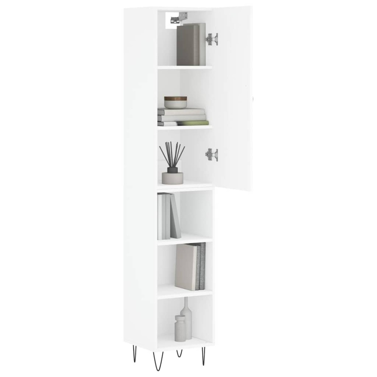 vidaXL Ντουλάπι Λευκός 34,5 x 34 x 180 εκ. από Επεξεργασμένο Ξύλο