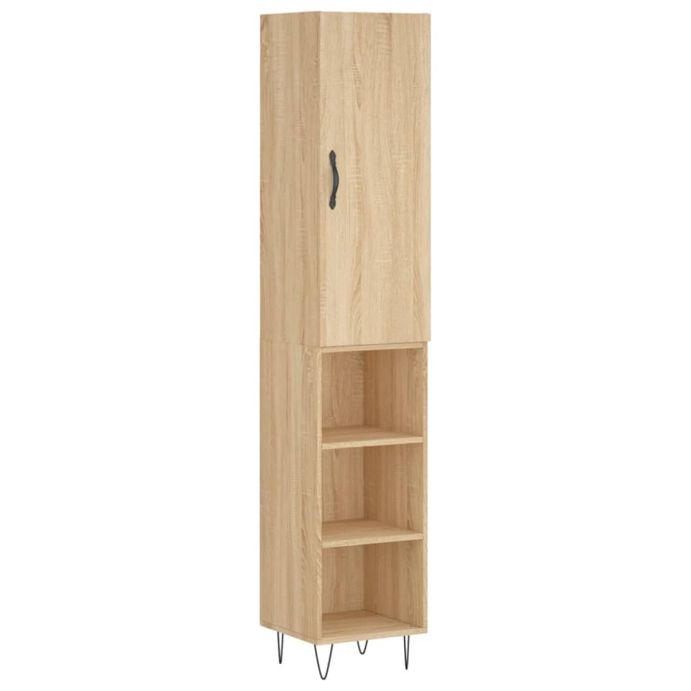 vidaXL Μπουφές Sonoma δρυς 34,5 x 34 x 180 εκ. από Επεξεργασμένο Ξύλο