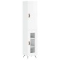 vidaXL Ντουλάπι Γυαλ. Λευκό 34,5 x 34 x 180 εκ. από Επεξεργασμένο Ξύλο