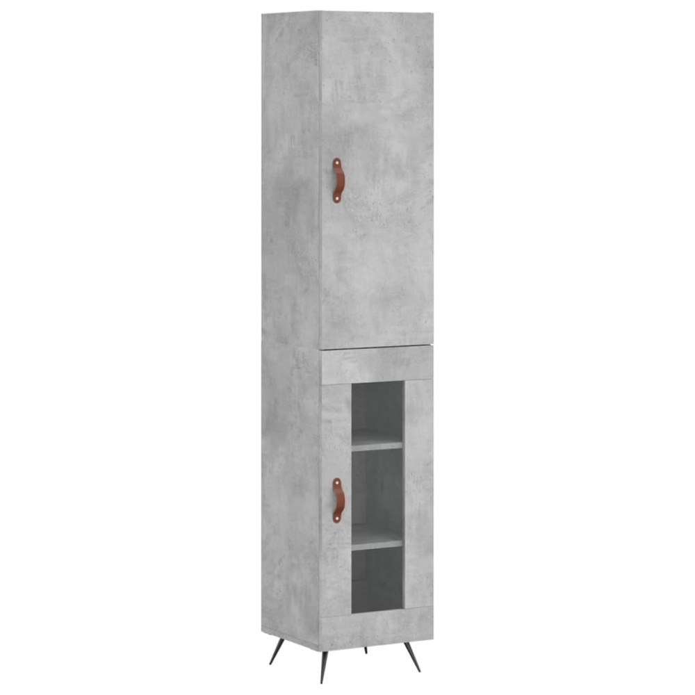 vidaXL Ντουλάπι Γκρι Σκυροδέματος 34,5x34x180 εκ. Επεξεργασμένο Ξύλο