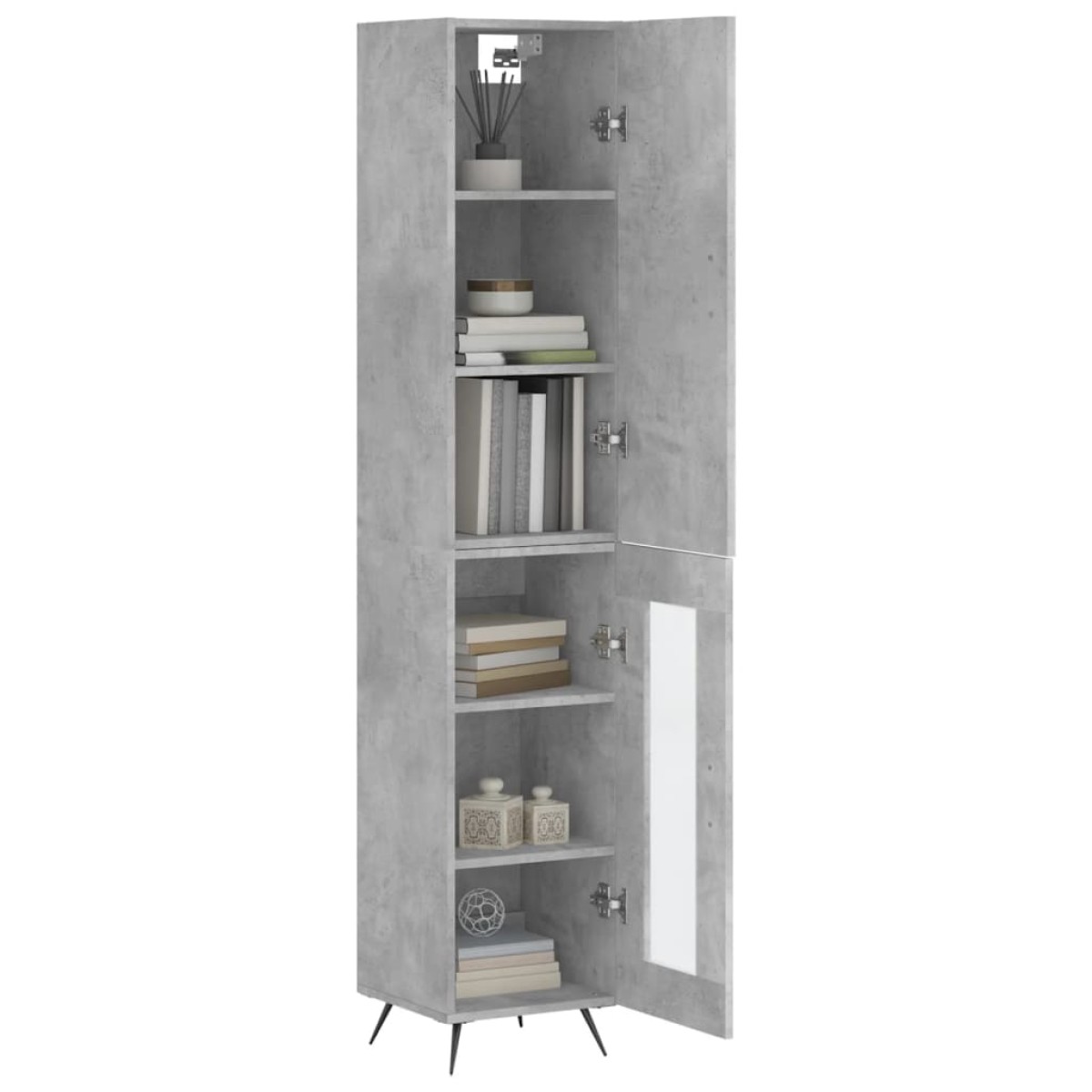 vidaXL Ντουλάπι Γκρι Σκυροδέματος 34,5x34x180 εκ. Επεξεργασμένο Ξύλο