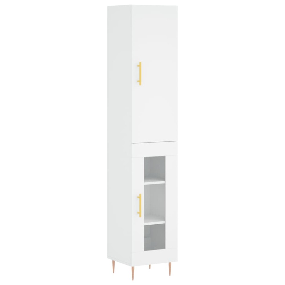 vidaXL Ντουλάπι Λευκό 34,5 x 34 x 180 εκ. από Επεξεργασμένο Ξύλο