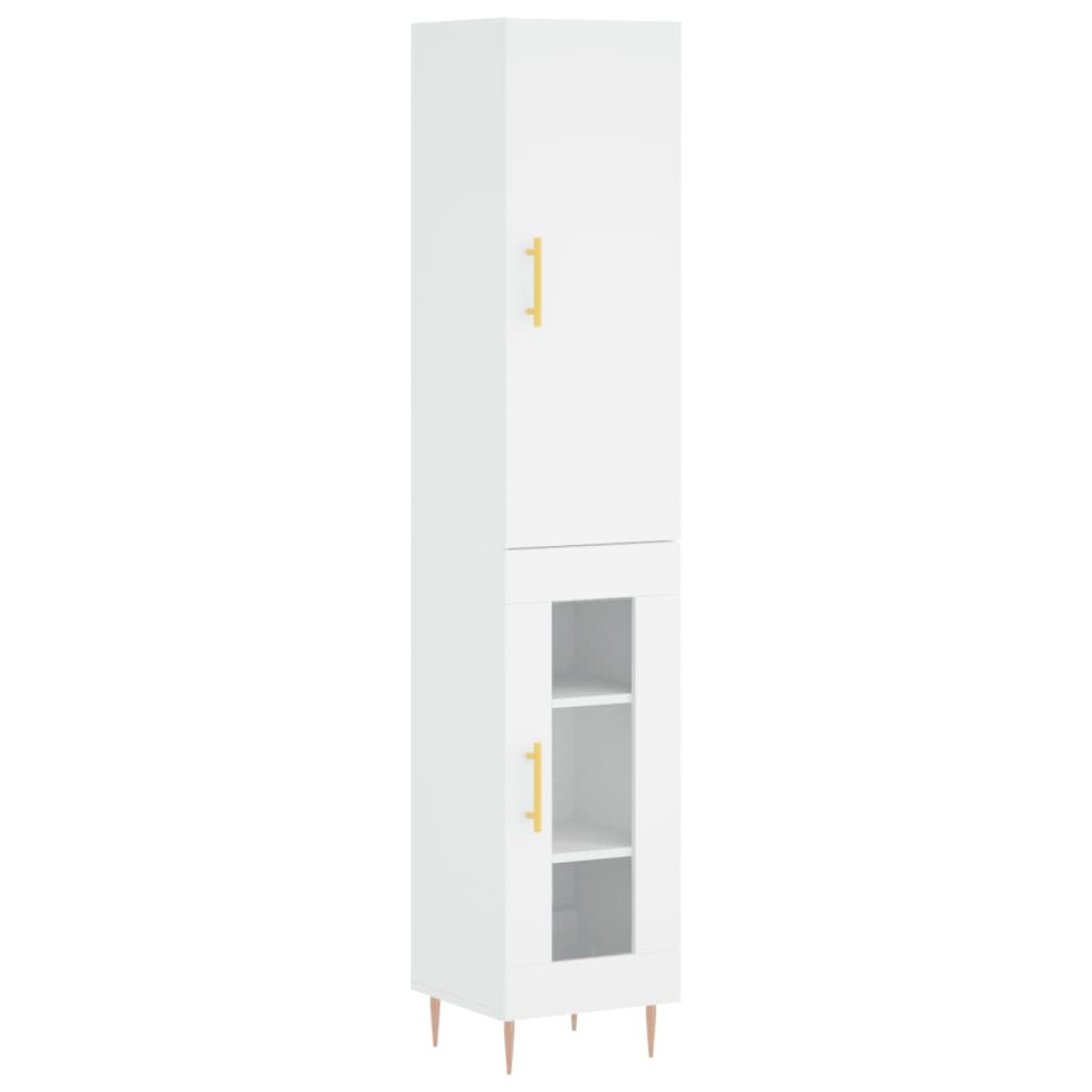 vidaXL Ντουλάπι Λευκός 34,5 x 34 x 180 εκ. από Επεξεργασμένο Ξύλο