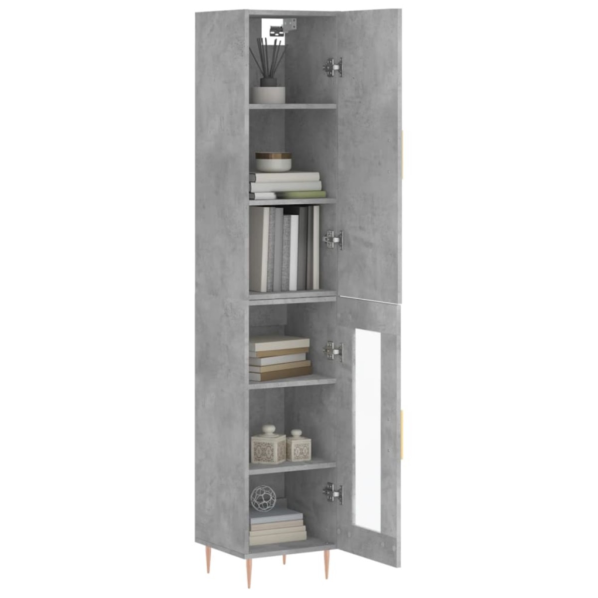 vidaXL Ντουλάπι Γκρι Σκυροδέματος 34,5x34x180 εκ. Επεξεργασμένο Ξύλο
