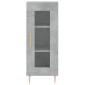 vidaXL Ντουλάπι Γκρι Σκυροδέματος 34,5x34x180 εκ. Επεξεργασμένο Ξύλο