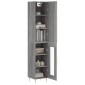 vidaXL Μπουφές Sonoma Γκρι 34,5 x 34 x 180 εκ. από Επεξεργασμένο Ξύλο