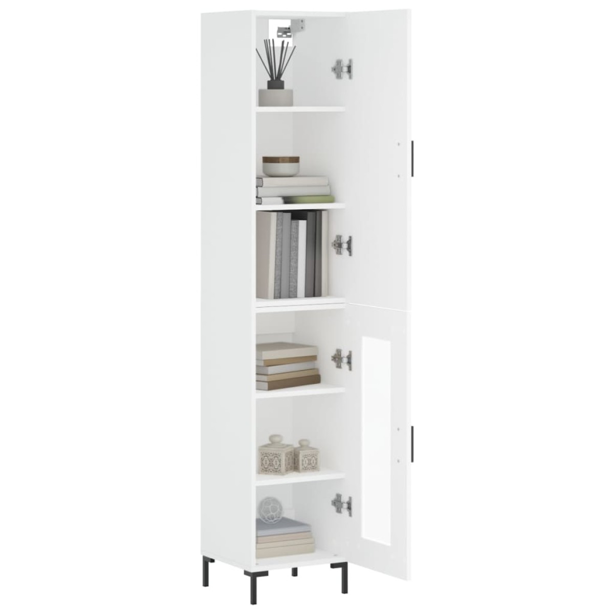 vidaXL Ντουλάπι Λευκός 34,5 x 34 x 180 εκ. από Επεξεργασμένο Ξύλο